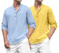 Royalscout Combo Of MenS Solid Cotton Blend Full Sleeve Straight Kurta Shirt (Pack Of 2)