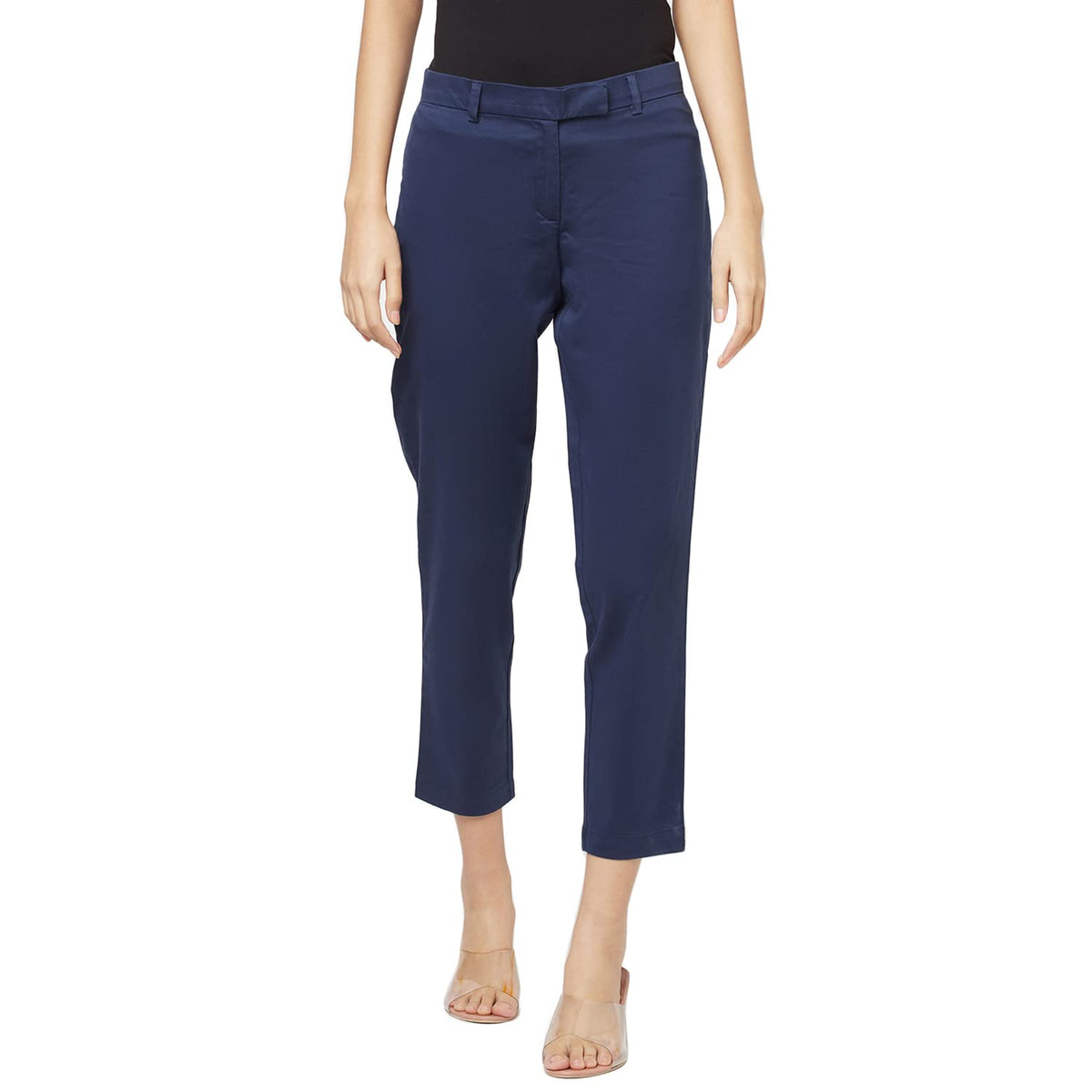 Fabindia WomenS Slim Pants Dark Blue_M