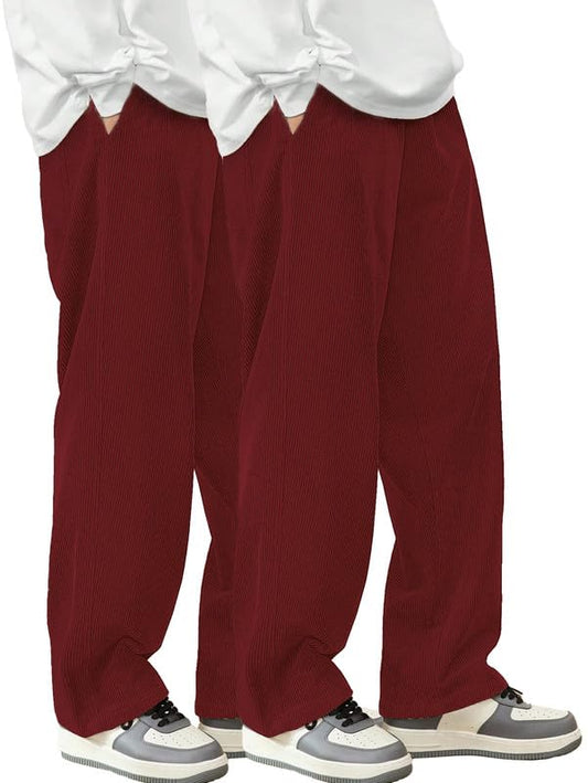 SMOWKLY Mens Premium Cotton Rib Relaxed Fit Comfortable Sweatpant Trouser || Flexible Elastic Waist with Drawstring || Pant for