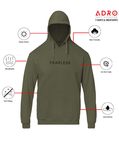 ADRO Fearless Printed Hoodie/Sweatshirt for Men (H22-M-FRL)