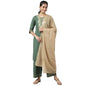 Green Printed Kurta, Green Palazzo And Dupatta Set