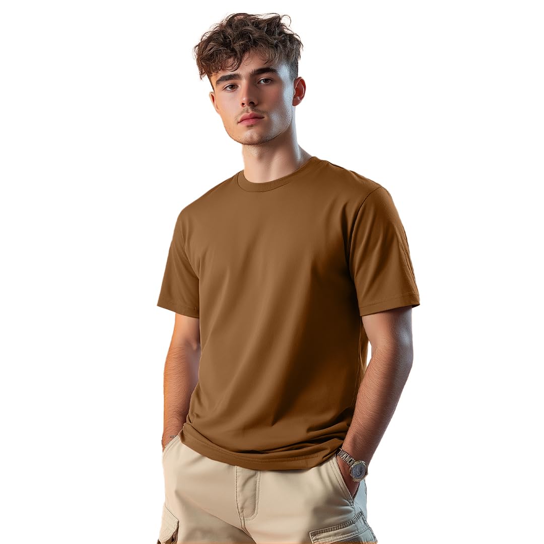 Nobero MenS Regular Fit T-Shirt (1M-Twts-R0007_Nutshell