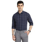Turtle Men 100% Cotton Slim Fit Casual Check Regular Fitvy Shirt Navy