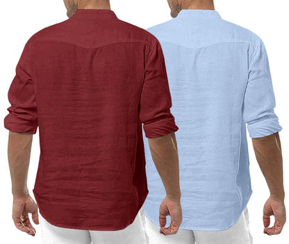 Royalscout MenS Cotton Polyester Blend Solid Regular Fit Full Sleeve Short Kurta | Ethnic, Lightweight Summer Kurta For Daily &