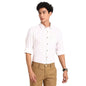 Turtle Men Cotton Linen White Striped Slim Fit Full Sleeve Casual Shirt