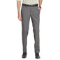 Turtle Men Poly Viscose Stretch Slim Fit Flat Front Grey Checkered Formal Trouser