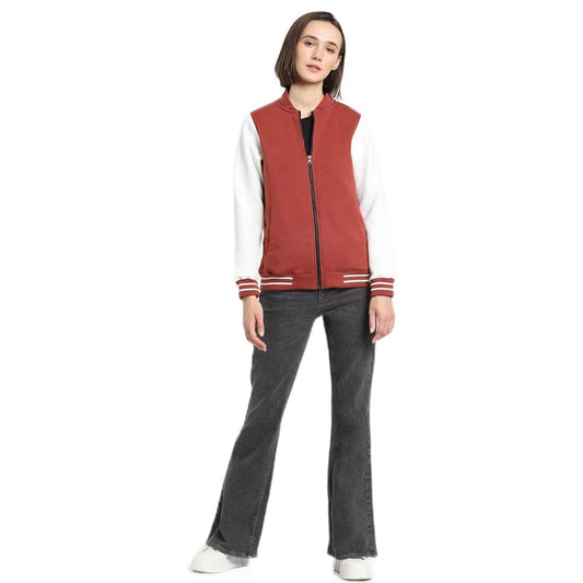 Bewakoof Womens Solid Regular Fit Full Sleeve Round Neck Cotton Jacket