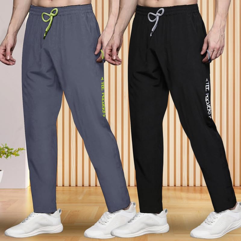 Pinkmint Track Pant for Men ll Soild Track Pant ll Stretchable Regular Fit ll Yoga Wear ll Active wear (Pack of 2)
