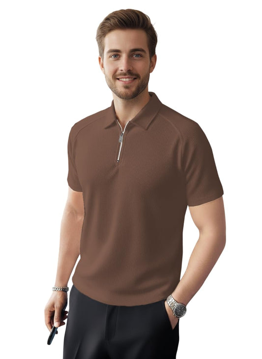 Greciilooks Regular Fit T-Shirt For Men (Gl-M.T Mt1230_Brown