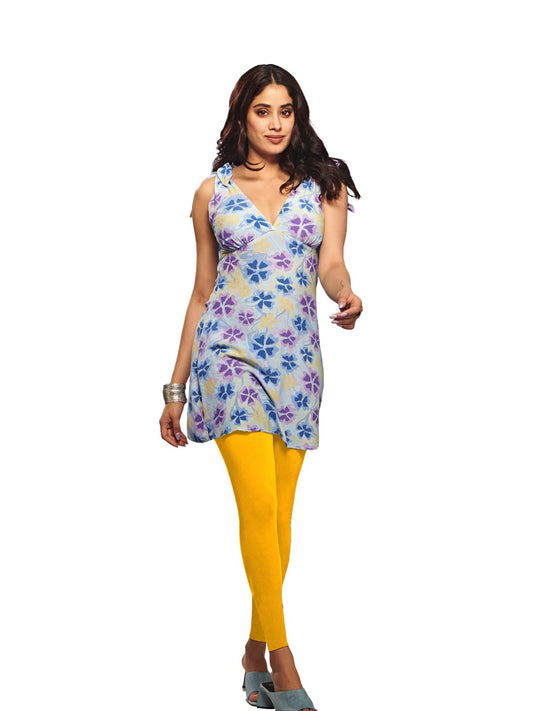 Premium Viscose Stretchable Ankle Length Leggings For Women Yellow