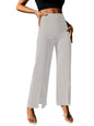 Shasmi White Womens Dress Pants Stretchy Work Slacks Business Casual Office Bootcut Leg Elastic Waist Regular Fit Plazzo Trouse