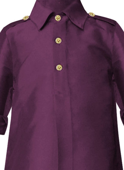 A.T.U.N. (ALL THINGS UBER NICE) Boys Solid Full Sleeve Pathani Suit Set | Kurta and Pyjama Set | Ethnic Clothing Set for Festiva