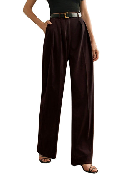 Greciilooks High Waist Cotton Trousers For Women  Flared Parachute Pants With Side Pockets | Casual Travel Cargo Pants