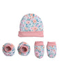 BUMZEE Girls Cotton Cap Mitten Bootie Beige & Peach - 0-3 Months (Peb11064-bge)