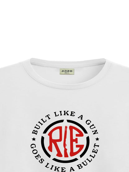 ADRO Tshirt for Men | Printed T Shirt for Men | 100% Cotton T-Shirt |Printed T Shirt | T-Shirts | RN24-BUL-WH-L White