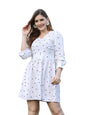 Greciilooks Western Dress For Women - Printed A-Line Midi Western Dress & V Neck Puff Sleeve Dress For Girls Suitable For Functi