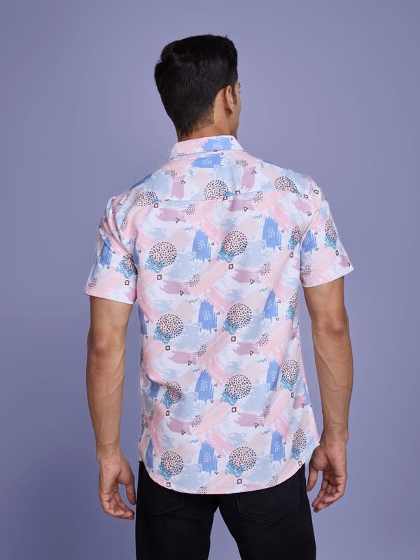 Pinkmint Stylish Shirt for Men ll Printed Half Sleeve Shirts ll Regular Fit Chest Pocket Shirt Multicolour