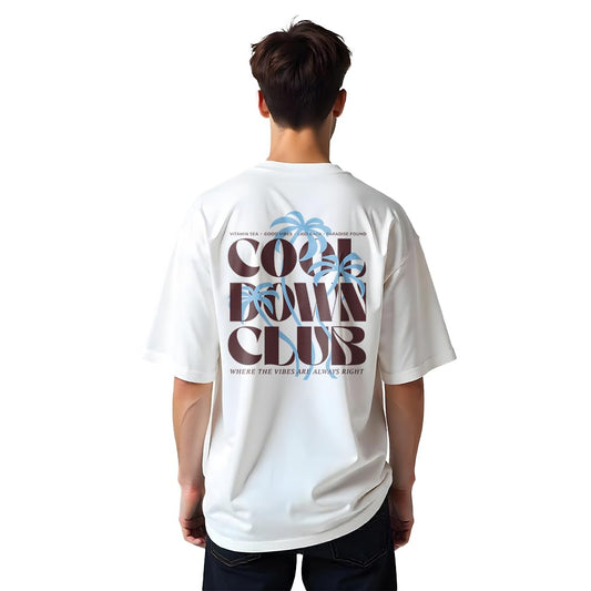 Nobero MenS Graphic Print Oversized Fit T-Shirt (1M-Twrt-C1090_White