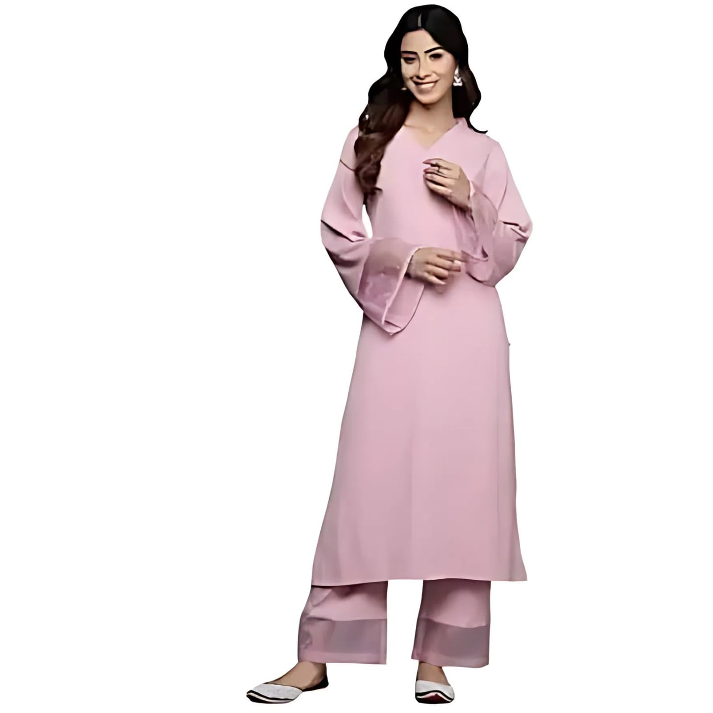 Varanga Women Pink Straight Kurta Paired With Tonal Bottom  Comfortable And Stylish Outfit For Various Occasions