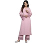 Varanga Women Pink Straight Kurta Paired With Tonal Bottom  Comfortable And Stylish Outfit For Various Occasions