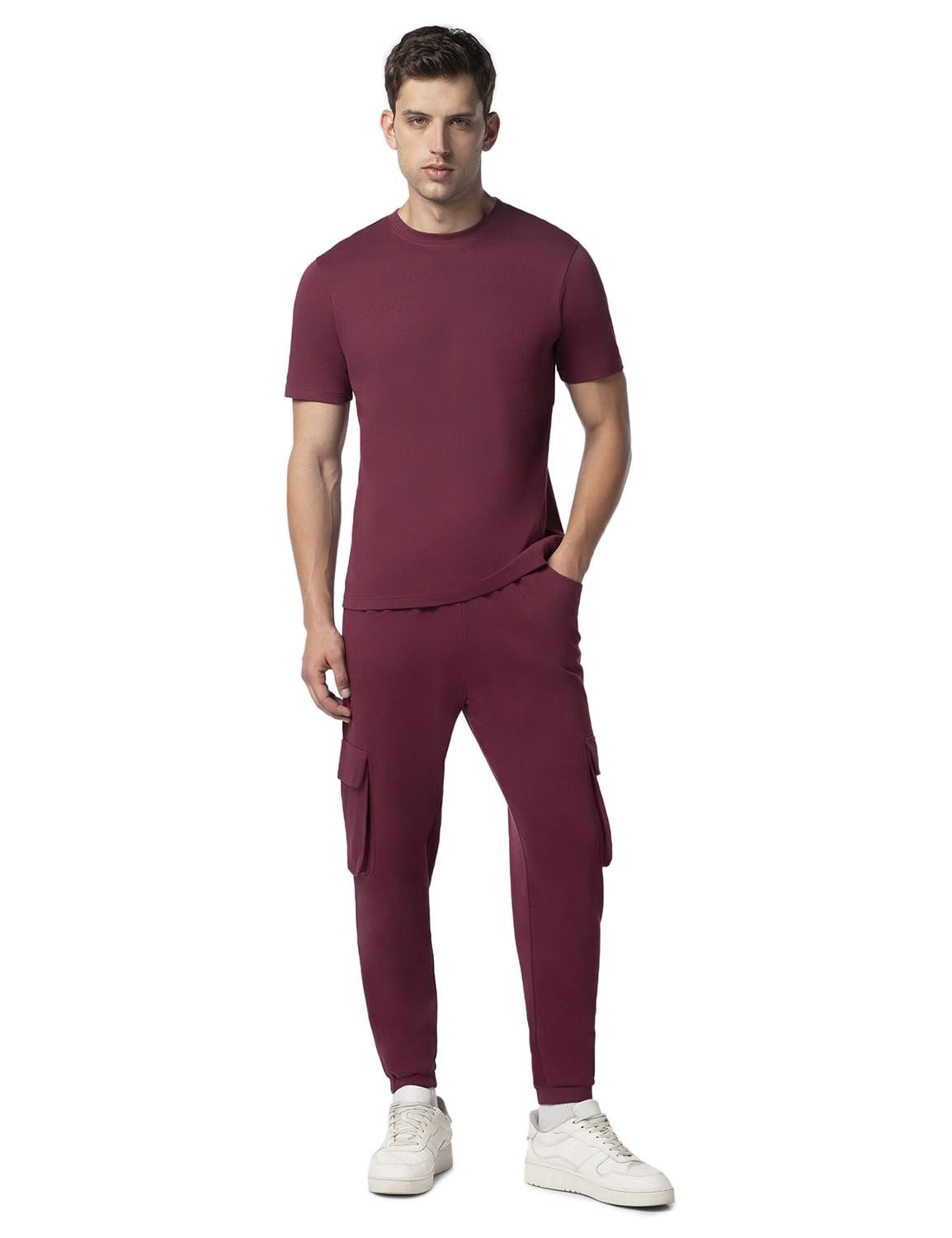 FYLTR Mens Crewneck T-shirt & Cargo Jogger Co-ord Set - 100% Cotton | Half Sleeve T-shirt| Jogger with Side & Cargo Pockets