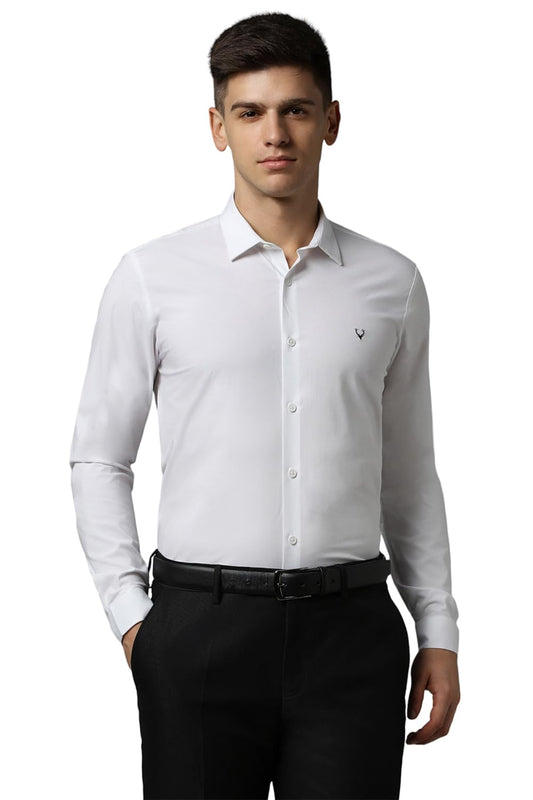 Allen Solly Men Slim Fit Solid Formal Polyester Full Sleeve Shirt