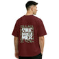 Nobero MenS Typography Oversized Fit T-Shirt (1M-Twrt-C1018-Bl_The Dreamer-Wine Red