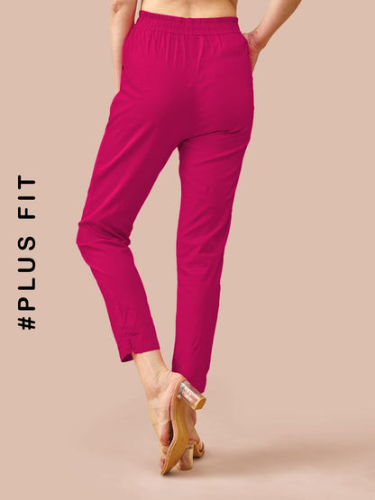 Lyra Cotton Pant For Women  Stylish & Comfortable Slub Cotton Blend With Lycra | Plus Fit | Cross Pocket Design | Color Lock Tec