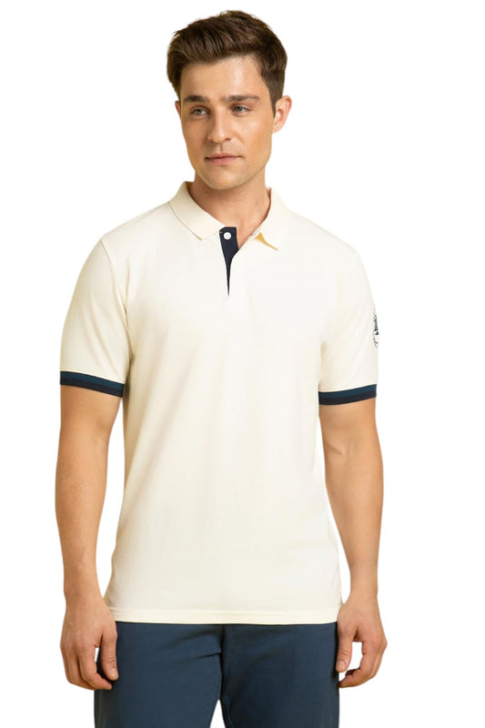 Dennis Lingo Cotton Regular Fit Solid T-Shirts For Men Off White