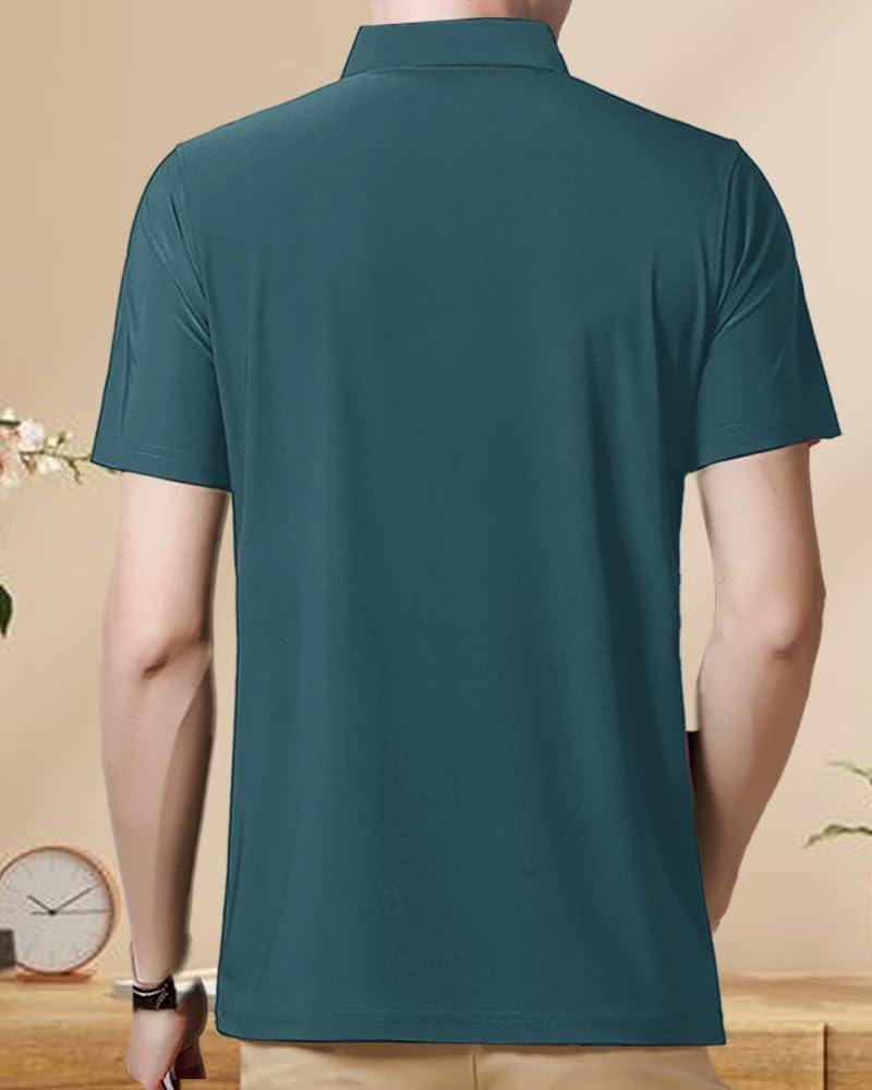 Noble Monk MenS Regular Fit Polo T Shirt |Half Sleeves |Collar Tshirts T Shirt | Casual Tshirt Moss Green