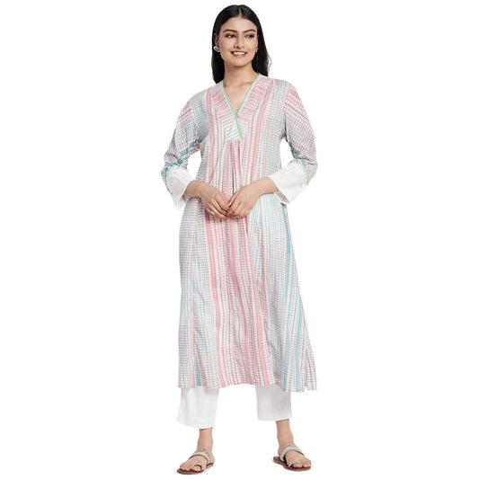 Fabindia Women Hand Block Printed 2 Piece Kurta Set Cotton_ Multicolour