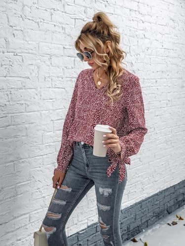 Kotty WomenS Casual Bishop Sleeve Printed Top