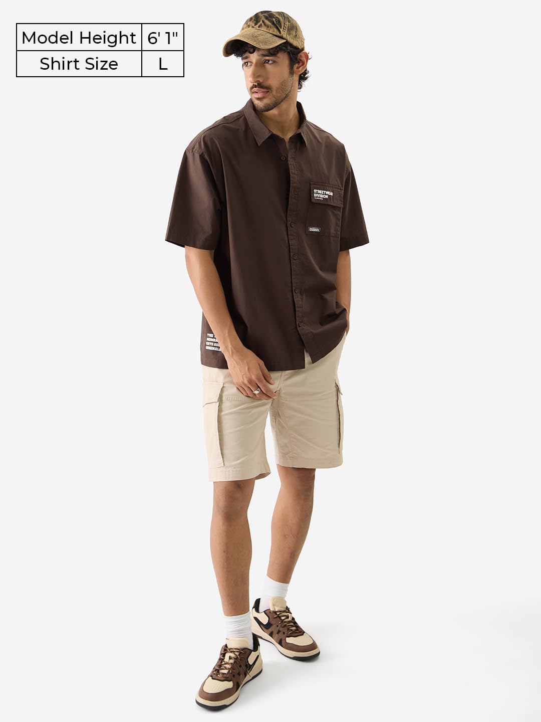 The Souled Store Street Division Cotton Short Sleeve Collared Neck Button Down Oversized Fit Shirts for Men and Boys - Perfect f