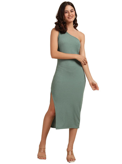 Wedani Bodycon New Dress for Women Green