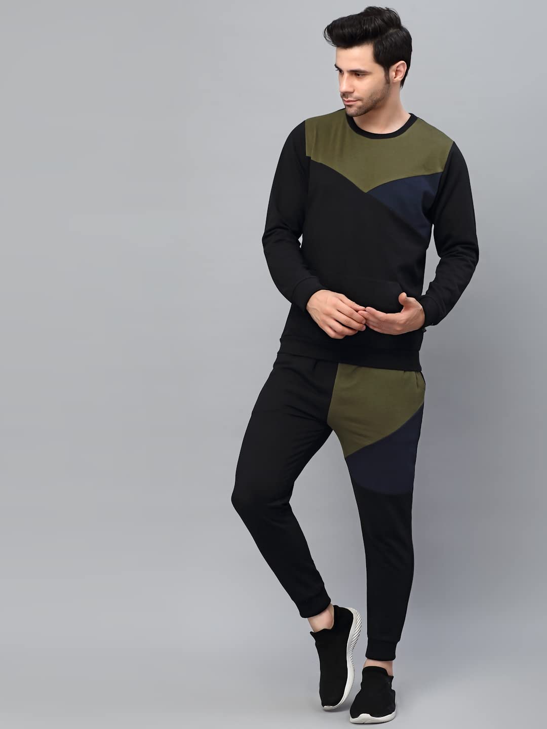 Rigo Round Neck Full Sleeve Terry Track Suit For Men | Regular Fit Plus Sizes Tracksuit for Mens | Co-ord Set For Men
