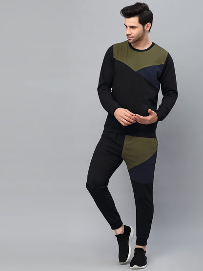 Rigo Round Neck Full Sleeve Terry Track Suit For Men | Regular Fit Plus Sizes Tracksuit for Mens | Co-ord Set For Men