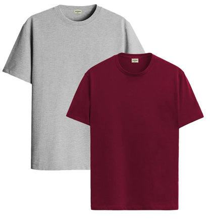 ADRO T Shirts Pack of 2 Mens Tshirts Cotton T Shirts for Men Tshirt T-Shirts Combo T Shirts Tshirts for Men Plain Solid Tshirts