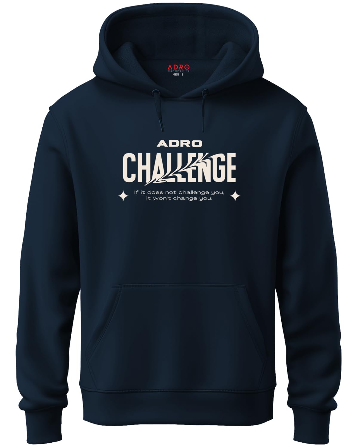 ADRO Mens Abstract Design Backside Printed Hoodies in Premium Cotton Fleece 340 GSM (H23-M-CHL-NB_Navy)