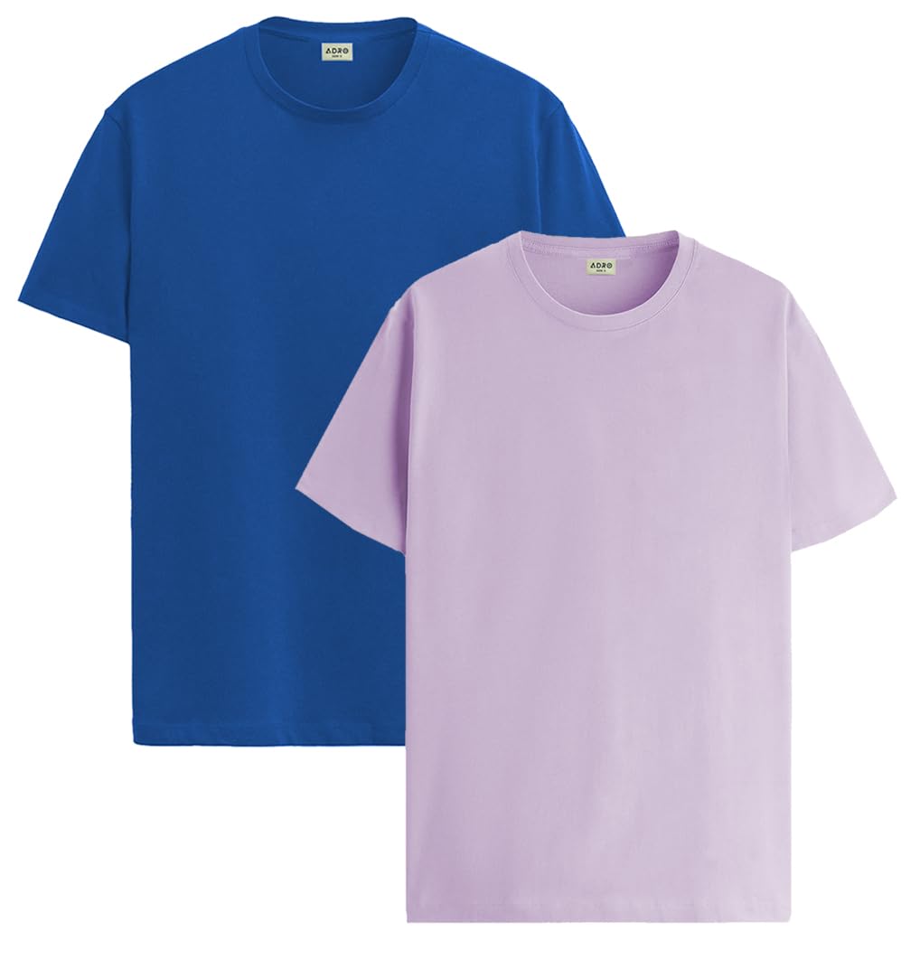 ADRO T Shirts Pack of 2 Mens Tshirts Cotton T Shirts for Men Tshirt T-Shirts Combo T Shirts Tshirts for Men Plain Solid Tshirts