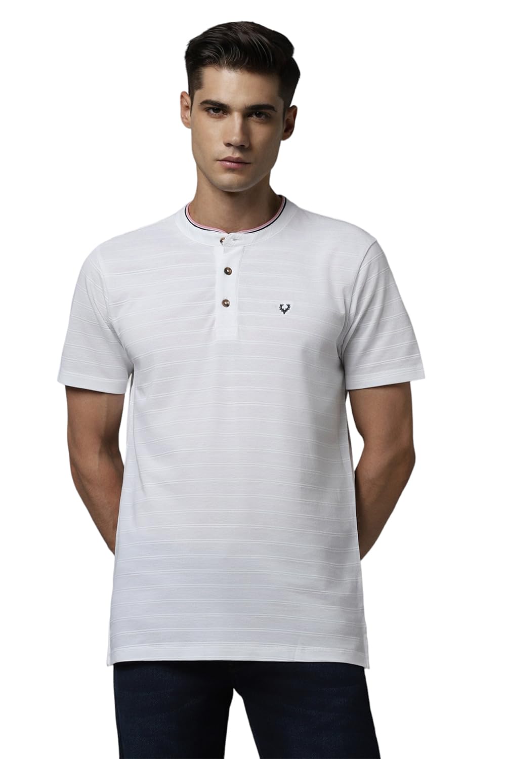 Allen Solly Men Slim Fit Striped T-Shirt