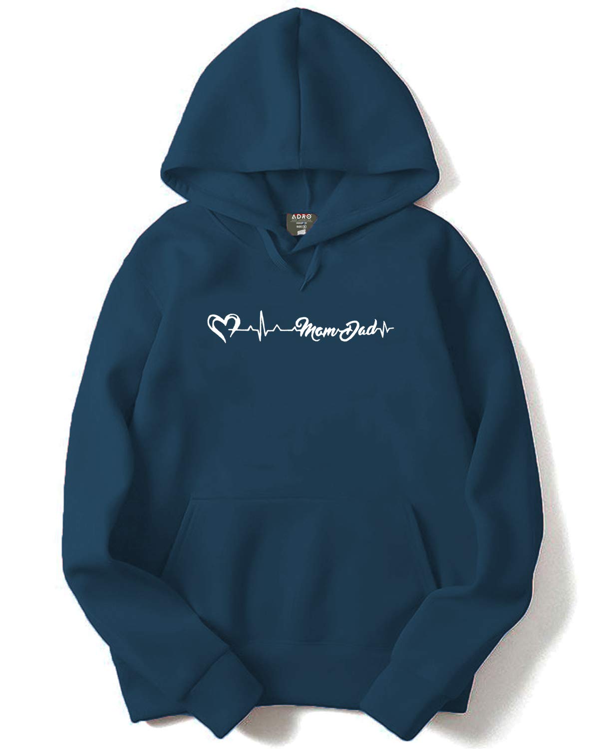 Adro Men'S Cotton Neck Hooded Sweatshirt (H20-M-Mom-Sb_Teal_Xl)