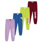 Kyda Kids 100% Pure Cotton Printed Regular Fit Track Pants For Girls (Pack Of 4)