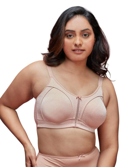 NYKD M-Frame Wireless Bra- Full Coverage Padded Bra, Extra Layered Styled with Chevron Straps and M Fram for Ultimate Support &