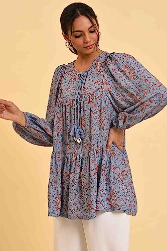 W for Woman Womens Regular Fit Top (23FEW31205-810335_Blue