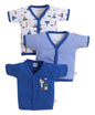 BUMZEE Baby Boys Cotton Regular Fit Half Sleeves Round Neck Jabla Pack of 3 Royal Blue & White - 0-3 Months (Peb11627B-rbl)