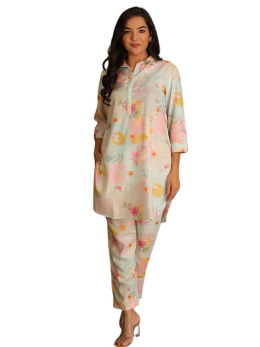 Greciilooks Co Ord Set For Women Stylish | Kurta Set For Women | Kurta Set | Ethnic Co Ord Set For Women | Full Sleeve Co-Ord Se