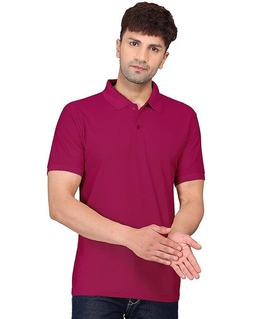 Baghadbillo MenS Regular Fit Solid Polo Half Sleeve T-Shirt Rani