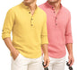 Deemoon Combo Of MenS Cotton Blend Solid Regular Fit Full Sleeve Short Kurta | MenS Trendy Short Kurta Pack Of 2 (Available In