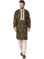 Jompers Mens Collar Chikankari Embroidered Kurta Pyjama Set