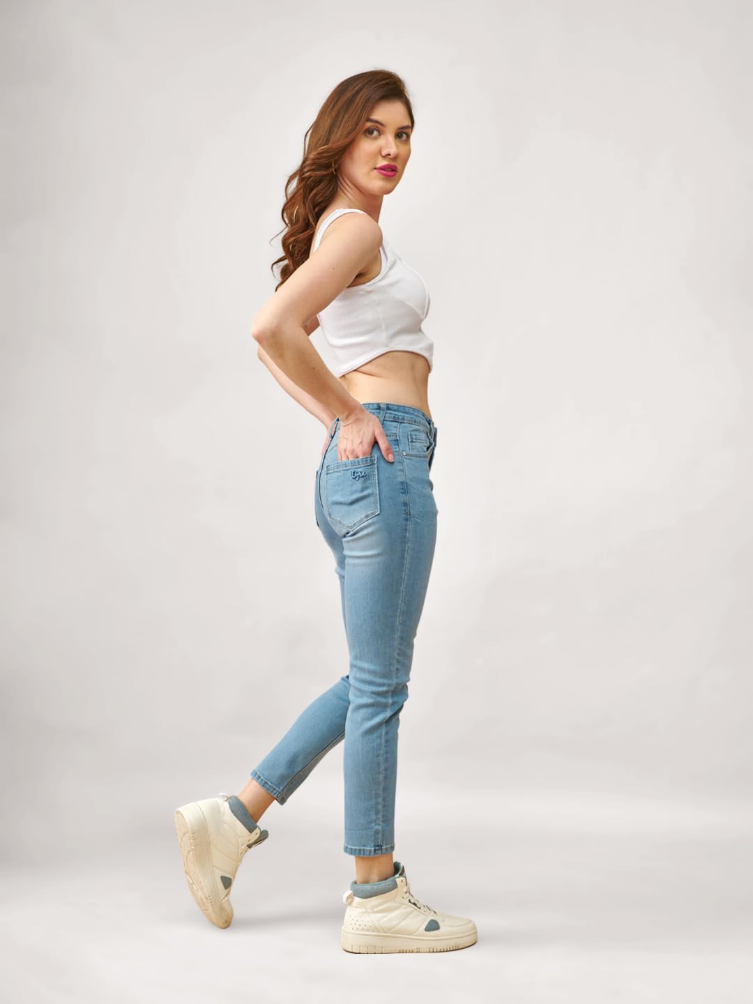 Lyra WomenS Mid-Rise Slimfit Ankle Length Jeans|Stretchable Fabric For Comfort|Trendy & Stylish Denim|Size - 34